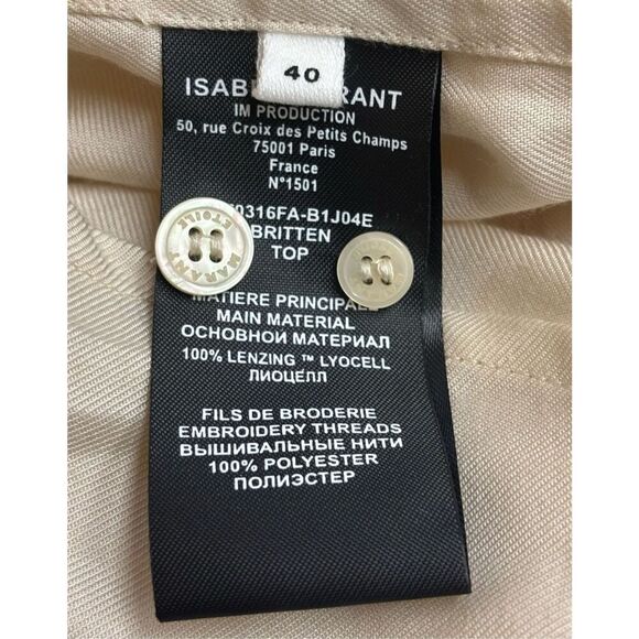 Isabel Marant Étoile Britten Blouse In Ecru Cotton With Embroidery NWT Size 40/M - Picture 13 of 14